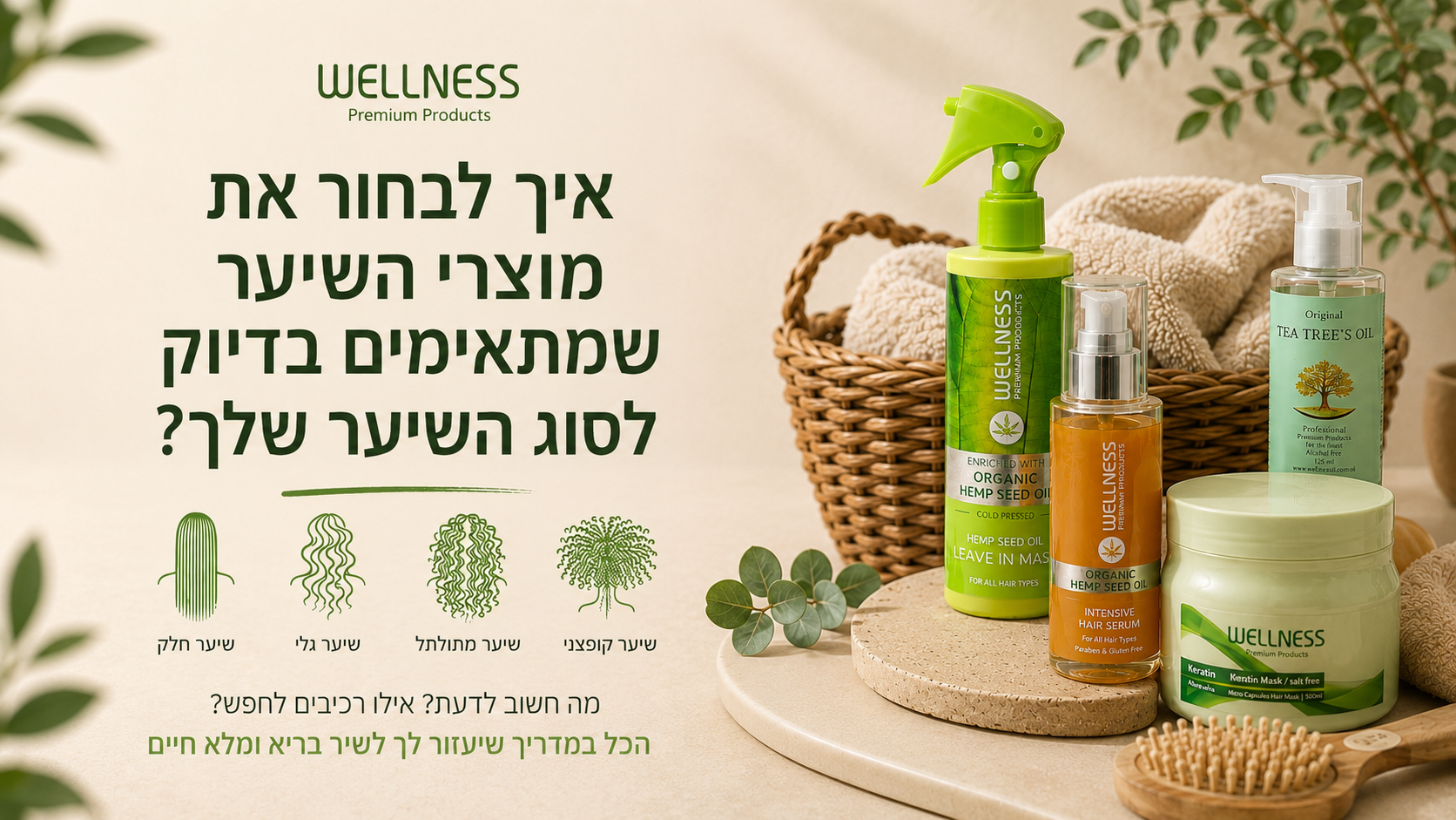 איך לבחור את מוצרי השיער שמתאימים בדיוק לסוג השיער שלך?